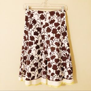 White + Warren • Full Floral Stitch Accent Skirt